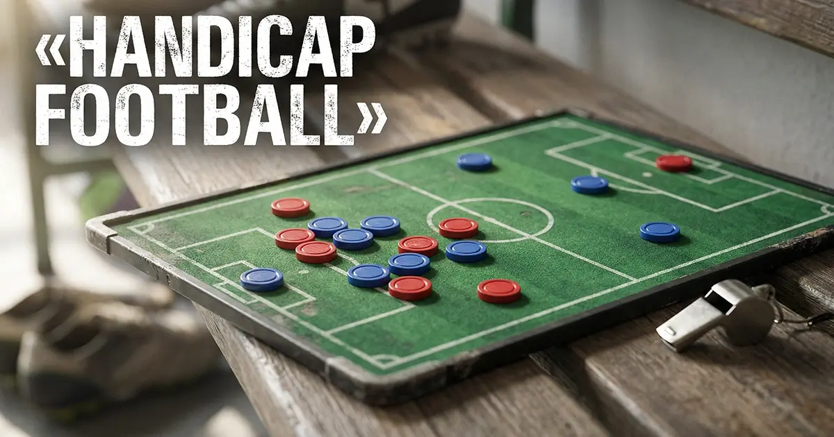 Tableau tactique de football avec des pions montrant un déséquilibre entre deux équipes