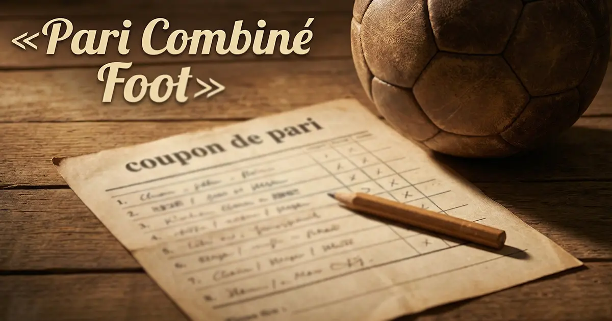 Coupon de paris combiné football posé sur une table à côté d
